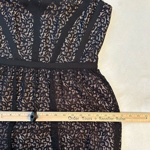Erin Fetherston Black Lace Pink Fit Flare Mini Cocktail Dress 8 sleeveless party - Picture 5 of 10